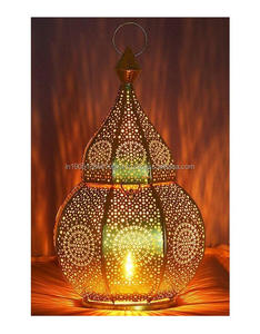 Disponible venta al por mayor latón corte láser linternas marroquíes hogar Eid decorativo jardín techo colgante Mesa tradición Metal - Product Image 2