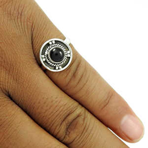 Round Cut <b>Black</b> Onyx Gemstone Solitaire <b>Ring</b> In 925 Sterling Silver Handmade Gemstone Bohemia <b>Ring</b> Unique Elegant Gift For <b>Women</b> - Product Image 2