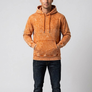 Sweat à capuche zippé pour homme, surdimensionné, de haute qualité, style vintage, effet délavé soleil et usé, délavé à l'acide - Product Image 1