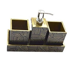 ชุดอุปกรณ์ห้องน้ำดีไซน์ทันสมัย ทำจาก MDF 4 ชิ้น พร้อมลายเคลือบเงา สำหรับบ้านและโรงแรม ที่วางแปรงสีฟัน ราคาประหยัด - Product Image 1