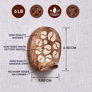 Bulk Engraved Adhesive Wooden <b>Wall</b> Hooks Oval Shape Decorative Hanging Hooks Rustic Organizer Mount Home Utility Hook - Product Image 2