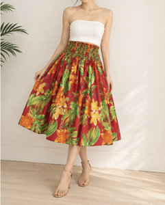 Floral <b>Print</b> Ladies woven skirt Vietnam clothing manufacturer OEM ODM Woman <b>Clothes</b> Customized label Customized fabric Wholesale - Product Image 1