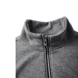 OEM Men's Half Zip Fleece Sweatshirt Plain Oversized <b>Mock</b> <b>Neck</b> Pullover Custom Streetwear Cotton Winter <b>Top</b> - Product Image 3