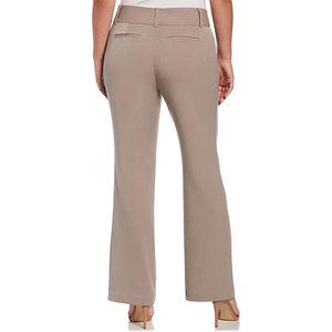 Pantalon habillé professionnel pour femme, taille haute, coupe ajustée, respirant, léger, avec boutons, couleur unie, très tendance - Product Image 1