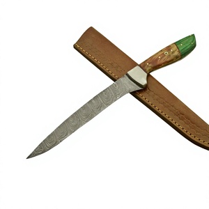 Cuchillo de Chef Damasco Forjado a Mano con Hoja Trenzada |   Grado Industrial |   Punto de Desembarque |   Borde Recto |   Otro mango/agarre |   Cuchillo de Cocina de 13 Pulgadas - Product Image 5