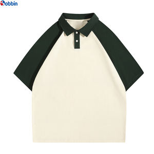 เสื้อโปโลผู้ชาย แขนสั้น ทรงหลวม สไตล์ลำลอง แฟชั่นฤดูร้อน คอปกพับ ผ้าฝ้ายแท้ ตัดต่อสี - Product Image 5