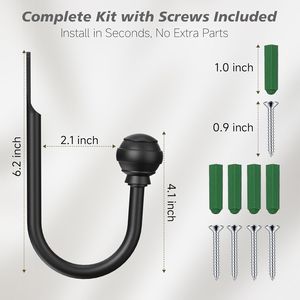 2 Pezzi di Eleganti Fermacurtain Neri da Parete, Ganci per Tende e Accessori per Drappeggi - Product Image 1