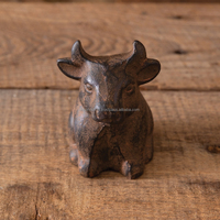 Nouvelle Collection : Ornement Décoratif Rustique en Fonte Faite à la Main, Personnalisable, Miniature, pour Table, en Forme de Coq, Taureau ou Cochon, Style Ferme, pour la Maison et le Jardin