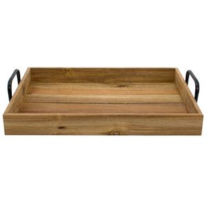 Plateau de rangement rectangulaire en bois, motif floral sculpté, finition polie, style moderne et luxueux, compatible lave-vaisselle, empilable, pour utilisation sur table - Product Image 6