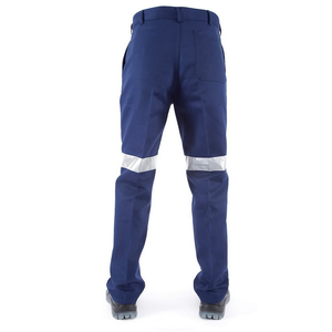 Pantalons de travail de classe 2 pour hommes, design personnalisé, bleu avec bandes réfléchissantes, dernière tendance - Product Image 2