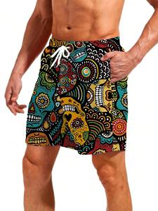 กางเกงว่ายน้ำชายแบบ unisex แห้งเร็ว น้ำหนักเบา ลายดอกไม้ ผ้าทอระบายอากาศ เอวยางยืดพร้อมเชือกผูก - Product Image 2