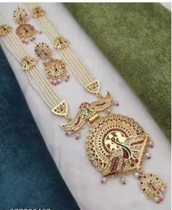 New Fashion Bohemian Style Indian Gold Plated Black Alloy Zircon Women's Jewelry Set Necklace Earrings Engagement Wedding Party - Product Image 3