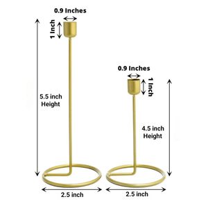 Handicrafts Golden Curve <b>Taper</b> <b>Candle</b> Holder Set of 4 Elegant Gold Aluminium Candlestick Stands for Table Event & Home Decor - Product Image 5