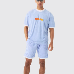 High Quality Men T Shirt and Shorts <b>Set</b> Summer Casual Lounge Wear Breathable Fabric Outfit OEM Manufacturer - Product Image 5