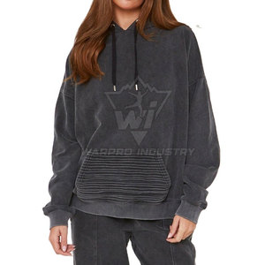 Conjunto de Sudadera con Capucha y Pantalones Deportivos para Mujer, Lavado Ácido, 100% Algodón, Logotipo Personalizado, Ropa Urbana para Adultos - Product Image 5