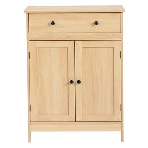 Mobile Bagno in Truciolato Melaminico Colore Legno Naturale 60x30x80cm con Doppia Anta e Cassetto Singolo - Elegante e Resistente - Product Image 3