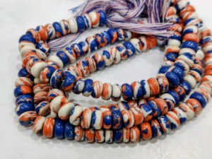 Perles en pierre d'agate Fordite multicolores, lisses, en forme de rondelle, pour la création de bijoux, brin de 8 pouces - Product Image 3