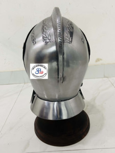 Casco Cerrado Europeo de Caballero Medieval, Casco de Batalla de Emperador Medieval, Casco Integral de Caballero de Acero 18ga con Soporte de Acero de Calibre 18 - Product Image 3