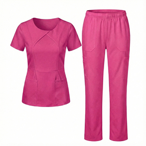 Premium Quality Women Medical <b>Scrub</b> <b>Set</b> Nursing Uniforms Hospital Doctor Suits Elastic Waist Pants Breathable Soft <b>Scrub</b> <b>Sets</b> - Product Image 4