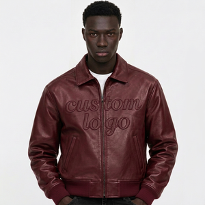 Veste d'hiver pour homme de haute qualité, en cuir, imperméable, avec patch brodé personnalisé en chenille, veste varsity, faible MOQ - Product Image 3
