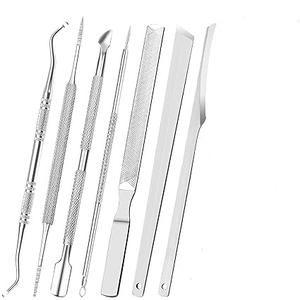 Outils de manucure professionnels de qualité supérieure, lime à ongles double face en acier inoxydable, outil pour enlever les cuticules, traitement des ongles incarnés - Product Image 1