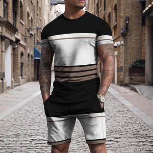 Ensemble décontracté d'été 2 pièces pour hommes : T-shirt à manches courtes et short en tissu éponge, séchage rapide, tenue sportive - Product Image 6