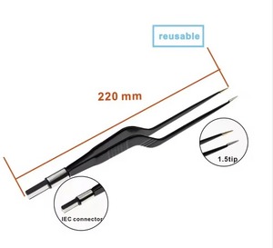 Pince électrochirurgicale bipolaire électrique réutilisable Regal Impex en acier inoxydable certifiée CE, noire, antiadhésive, à baïonnette, pour chirurgie canine - Product Image 3