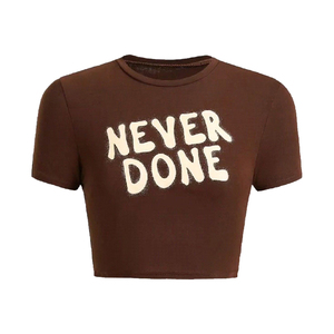 Women's Crop <b>Tops</b> Customize Wholesale High Quality Tees Shirts Ladies Summer Crop <b>Tops</b> Sexy Cropped T-Shirts - Product Image 6