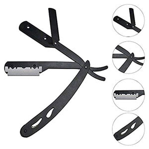 มีดโกนหนวดคุณภาพสูงสำหรับผู้ชาย ดีไซน์เรียบหรู สีดำล้วน ผลิตจากเหล็กกล้าไร้สนิม สำหรับช่างตัดผม โดย ANAAIF - Product Image 2