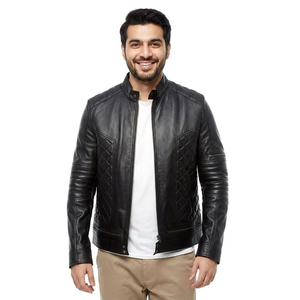 High Quality Men's <b>Winter</b> <b>Leather</b> <b>Jacket</b> New Arrival Stand Collar Custom High Street Style XL Size Light Canvas <b>jacket</b> for men - Product Image 6