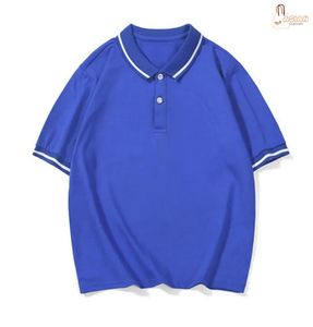 Chemises polo pour garçons à manches courtes en tricot uni décontractées d'été Polyester/Coton - Product Image 3