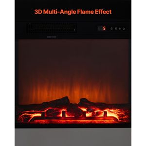 Calentador de estufa de chimenea eléctrica independiente de 1500W 5120BTU, chimenea de 33 pulgadas, temporizador de llamas ajustable, remoto para sala de estar blanca - Product Image 4