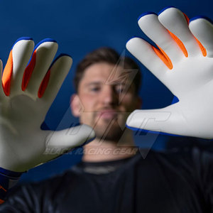 Custom Professional Goalkeeper <b>Gloves</b> German Latex Palm High Grip Soccer Training Match Finger Save Adjustable Wrist Customized - Product Image 5
