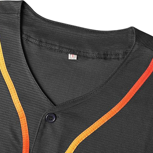 Camiseta de Béisbol Personalizada para Hombre, Cuello en V, Manga Corta, Bloques de Color, Mangas a Cuadros, Cierre de Botones, Poliéster Transpirable - Product Image 4