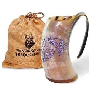 Jarra Vikinga para Beber, Hecha a Mano con Cuerno Natural, Jarra de Cerveza de Estilo Lujoso, Apta para Lavavajillas, para Miel, Cerveza, Personalizable - Product Image 2