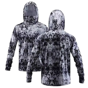 2026 Customizable Front <b>Men's</b> UPF 50+ Waterproof Quick-Dry Breathable Fishing Hoodie <b>Face</b> <b>Mask</b>-100% Polyester Multiple Patterns - Product Image 3