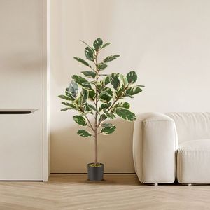 Lot de 2 arbres artificiels oiseaux de paradis de 1,3 m de haut, fausses feuilles de bananier avec détails réalistes, décoration intérieure/extérieure - Product Image 2