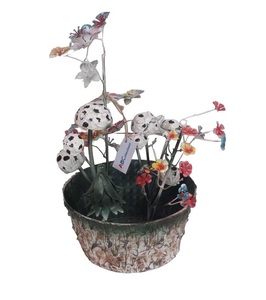 Pot décoratif en fer de couleur naturelle, fait main, pour l'extérieur, la maison et le jardin, collection AB - Product Image 3