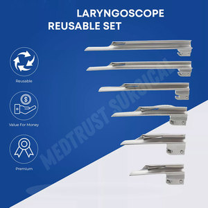 High Quality Stainless Steel <b>Electric</b> Laryngoscopes Set Custom Made Reusable Unique Style - Product Image 4