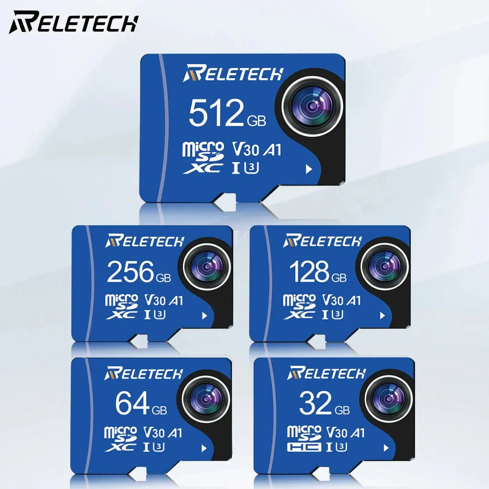 Карта памяти Reletech U3 A1, карта памяти Micro SD, карта TF для видеорегистратора/телефона/планшета/камеры/монитора/дрона, 32 г 64 г 128 г 256 г 512 г