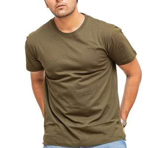 Camiseta de Algodón Lisa para Hombre, Venta Caliente, Logotipo Personalizado, Cuello Redondo, Manga Corta, Camiseta Básica Informal, OEM, Venta al Por Mayor - Product Image 3