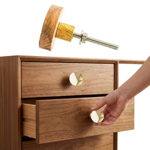 <b>Gold</b> Stripe Ivory White Resin Wooden Bone Horn Brass Modern Cabinet Knobs Dresser <b>Drawer</b> <b>Pulls</b> Hospital Living Room Kitchen - Product Image 2