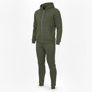 Ensemble de survêtement unisexe personnalisé en polaire polyester/coton léger 2 pièces pour la gym, l'entraînement, le sport et le jogging – Style urbain - Product Image 3