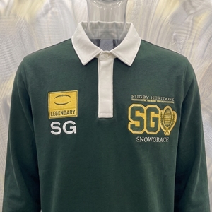 Maillot de rugby Snowgrace à manches longues, col rabattu, logo brodé, coupe classique pour homme, chemise de sport pour adulte - Product Image 6