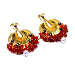 Pendientes de plata de ley 925 con perlas de cornalina, joyería elegante y tradicional de diseño - Product Image 1