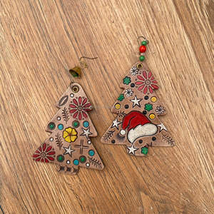 Hot Selling Western Hand <b>Tooled</b> <b>Leather</b> Xmas Tree Ornaments High Quality Genuine Cowhide <b>Leather</b> Hangings Christmas Ornaments - Product Image 4