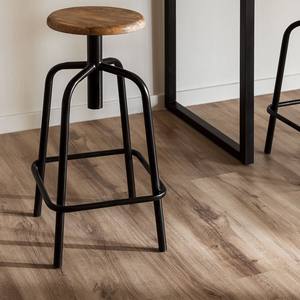 Taburete alto ajustable Vandana Flux Arista en acero negro y madera Ery - Product Image 1
