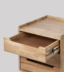 Premium Wooden Nightstand <b>with</b> Three <b>Drawers</b> Midcentury Design Bedroom Storage <b>Side</b> <b>Table</b> Freestanding Home Furniture for Living - Product Image 5