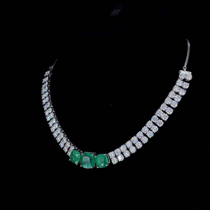 Luxury Women's 925 <b>Silver</b> Emerald Cut Diamond <b>Choker</b> Necklace Geometric Party Jewelry - Product Image 2
