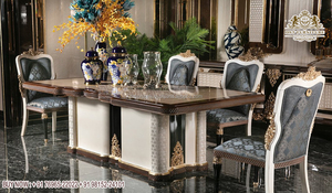 Royal Rich Look – ensemble de meubles de salle à manger Maharaja, ensemble de salle à manger italienne, mobilier de salle à manger en bois sculpté Ultra luxueux - Product Image 3